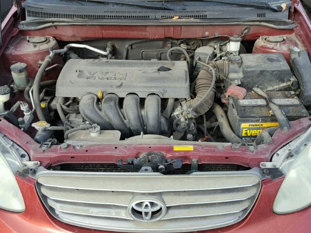 1NXBR32E74Z319186 - 2004 TOYOTA COROLLA CE RED photo 7