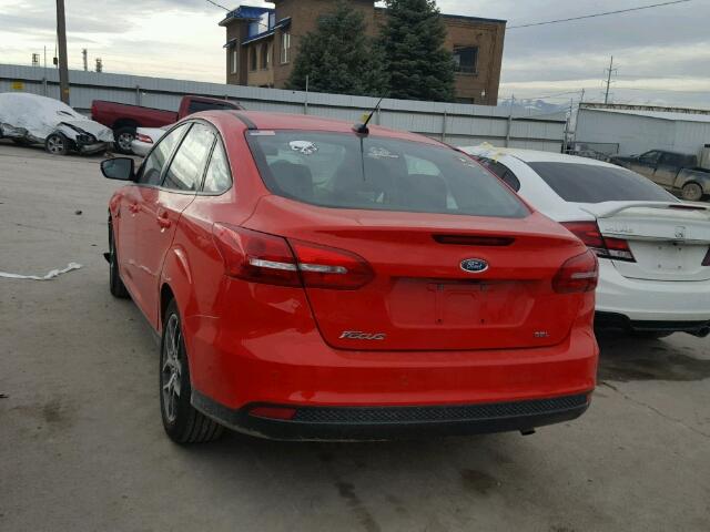 1FADP3H23HL235724 - 2017 FORD FOCUS SEL RED photo 3