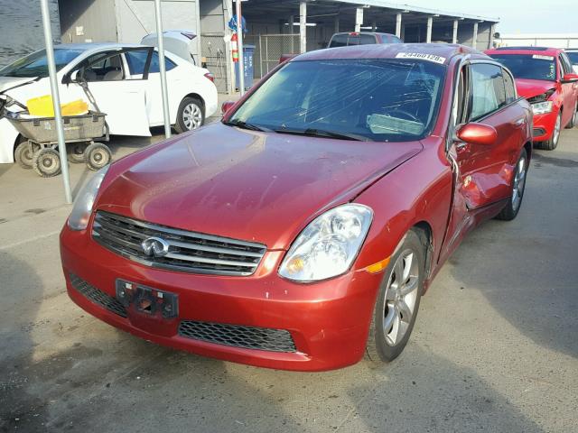 JNKCV51EX5M206088 - 2005 INFINITI G35 RED photo 2