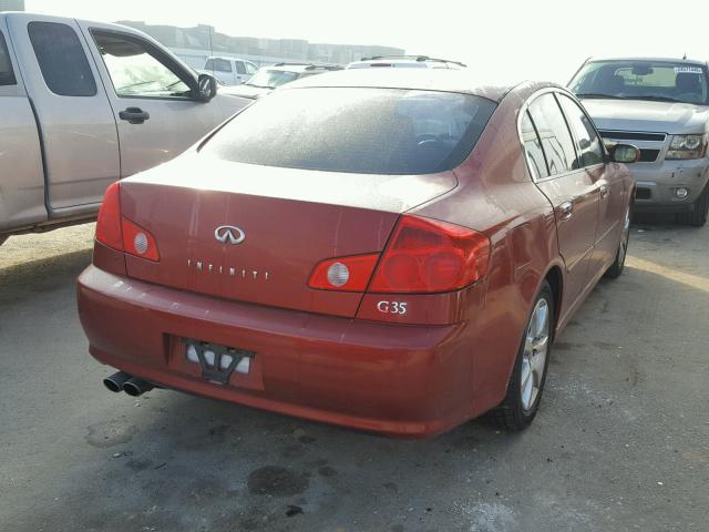 JNKCV51EX5M206088 - 2005 INFINITI G35 RED photo 4