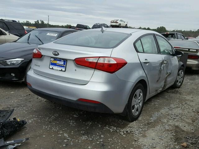 KNAFK4A60E5160577 - 2014 KIA FORTE LX SILVER photo 4