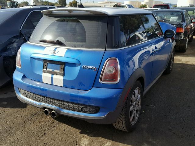 WMWMF73579TW85087 - 2009 MINI COOPER S BLUE photo 4