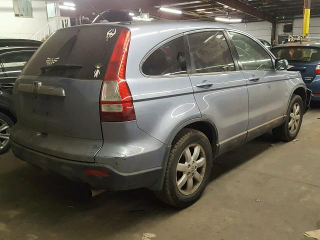 JHLRE48727C029206 - 2007 HONDA CR-V EXL BLUE photo 4