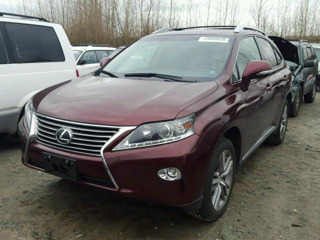 2T2BK1BA0FC280074 - 2015 LEXUS RX 350 BURGUNDY photo 2