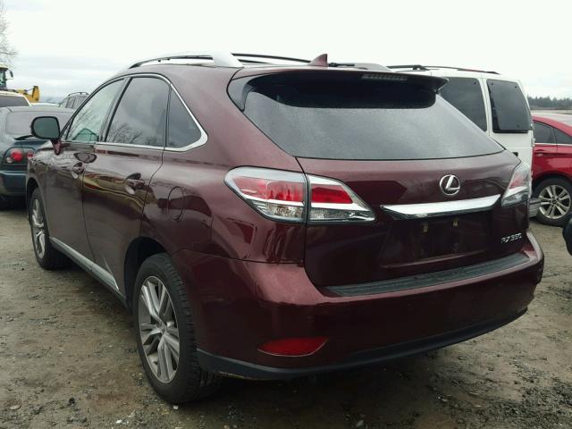 2T2BK1BA0FC280074 - 2015 LEXUS RX 350 BURGUNDY photo 3