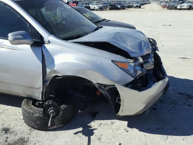 2HNYD28487H541081 - 2007 ACURA MDX TECHNO SILVER photo 9