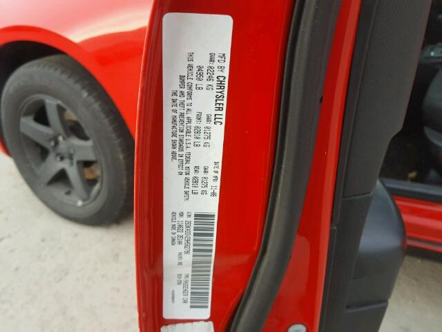 2B3KA33V29H562796 - 2009 DODGE CHARGER SX RED photo 10