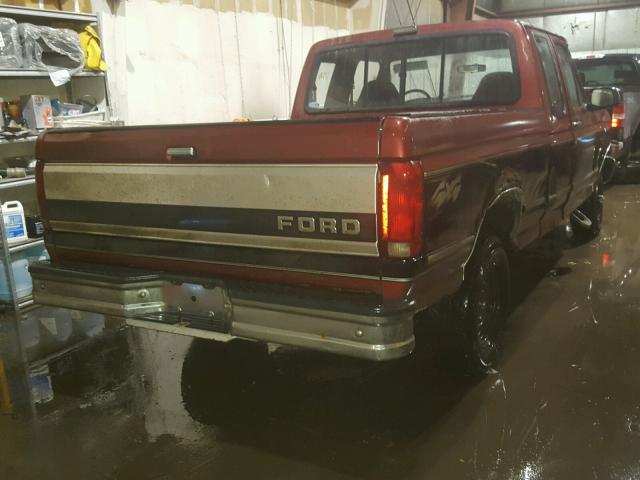 1FTEX14H7PKA96487 - 1993 FORD F150 RED photo 4