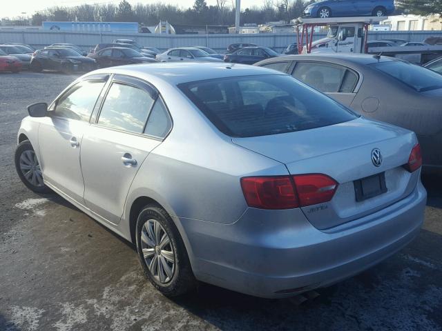 3VW2K7AJ1EM250688 - 2014 VOLKSWAGEN JETTA BASE 银色 照片 3