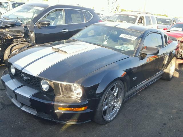 1ZVHT82H475288739 - 2007 FORD MUSTANG GT BLACK photo 2