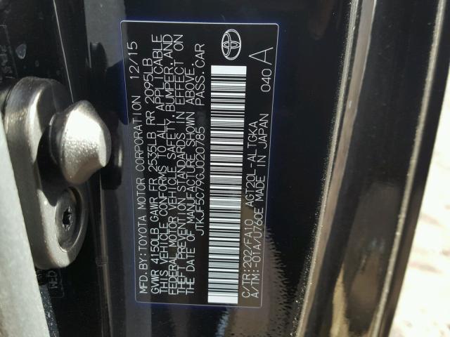 JTKJF5C79GJ020785 - 2016 TOYOTA SCION TC 黑色 照片 10