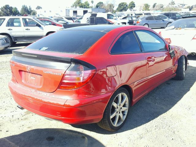 WDBRN40J73A465400 - 2003 MERCEDES-BENZ C 230K SPO RED photo 4