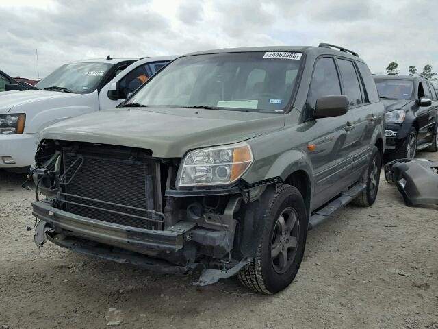 5FNYF28627B023233 - 2007 HONDA PILOT EXL GREEN photo 2