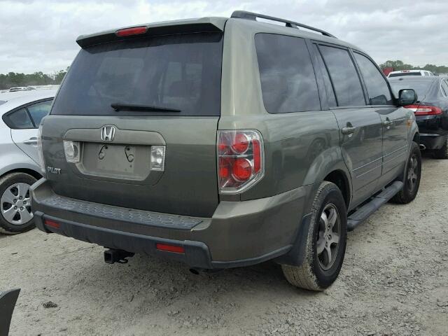 5FNYF28627B023233 - 2007 HONDA PILOT EXL GREEN photo 4