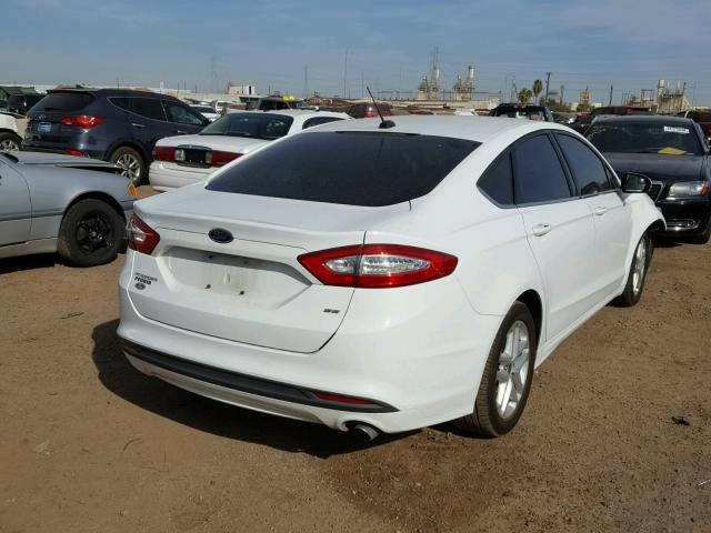 3FA6P0H78ER337603 - 2014 FORD FUSION SE WHITE photo 4