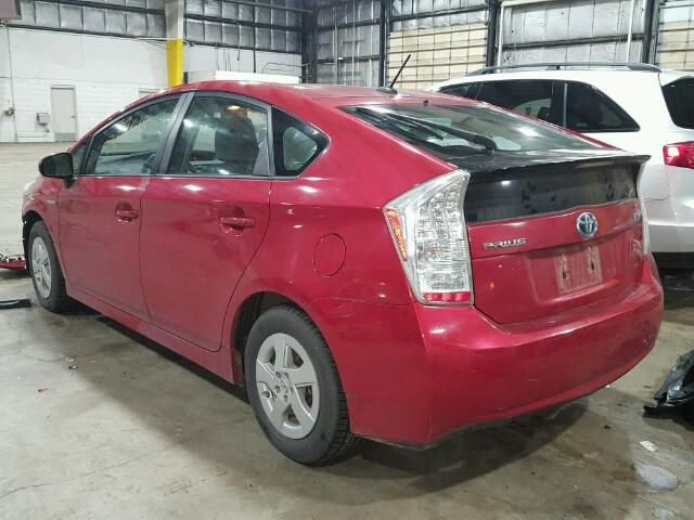 JTDKN3DU0A5011447 - 2010 TOYOTA PRIUS RED photo 3