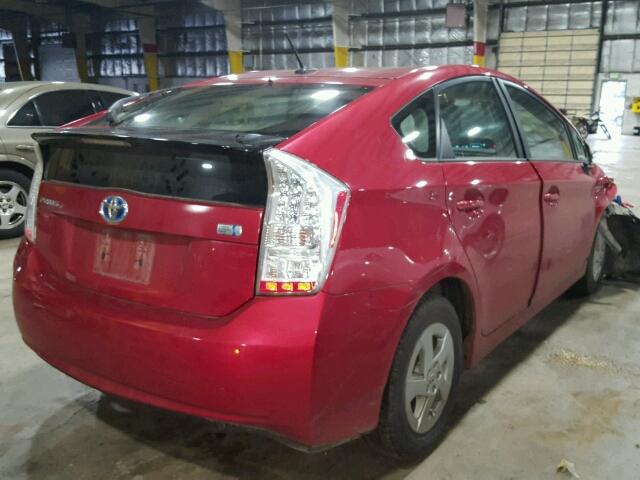 JTDKN3DU0A5011447 - 2010 TOYOTA PRIUS RED photo 4