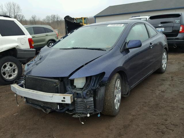 2HGFG12698H576840 - 2008 HONDA CIVIC LX BLUE photo 2