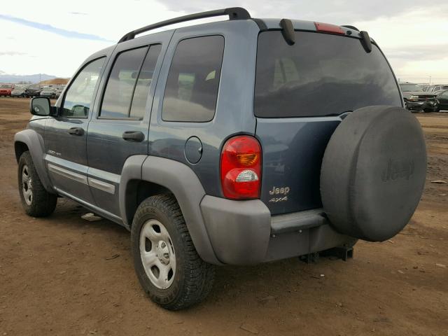 1J4GL48K82W324293 - 2002 JEEP LIBERTY SP BLUE photo 3