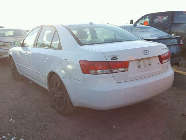 5NPET46C08H349857 - 2008 HYUNDAI SONATA GLS WHITE photo 3