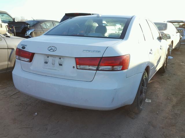 5NPET46C08H349857 - 2008 HYUNDAI SONATA GLS WHITE photo 4