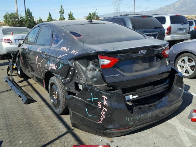 3FA6P0H73ER337525 - 2014 FORD FUSION SE BLACK photo 3