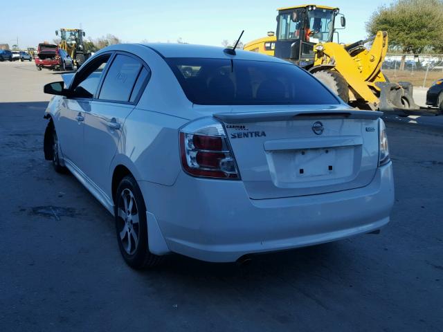 3N1AB6AP5CL651213 - 2012 NISSAN SENTRA 2.0 WHITE photo 3