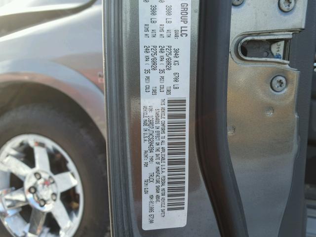 1C6RD7JTXCS204284 - 2012 DODGE RAM 1500 L SILVER photo 10