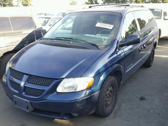 2B8GP44G21R150414 - 2001 DODGE GRAND CARA BLUE photo 2