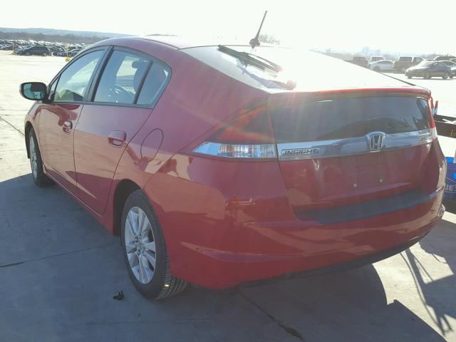 JHMZE2H75CS000654 - 2012 HONDA INSIGHT EX RED photo 3