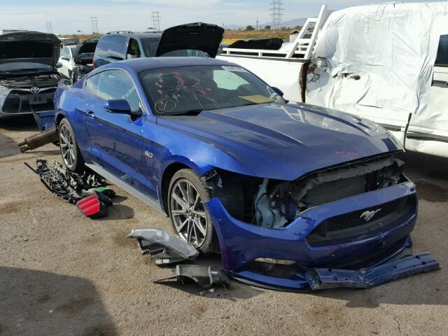 1FA6P8CF3F5303568 - 2015 FORD MUSTANG GT BLUE photo 1