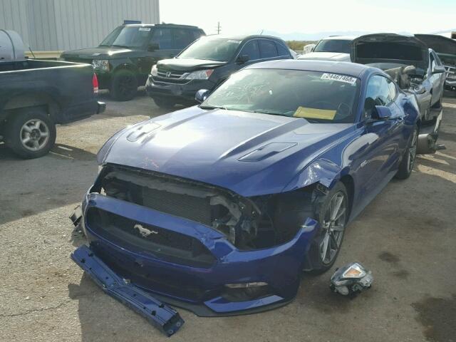 1FA6P8CF3F5303568 - 2015 FORD MUSTANG GT BLUE photo 2