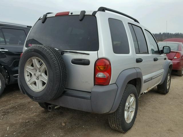 1J4GL48K83W600201 - 2003 JEEP LIBERTY SP SILVER photo 4