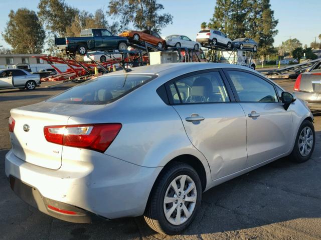 KNADM4A36F6521961 - 2015 KIA RIO LX SILVER photo 4