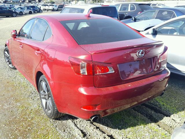 JTHBF5C29D5187778 - 2013 LEXUS IS 250 RED photo 3