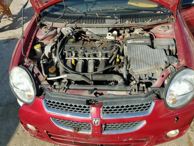 1B3ES56C74D521473 - 2004 DODGE NEON SXT RED photo 7