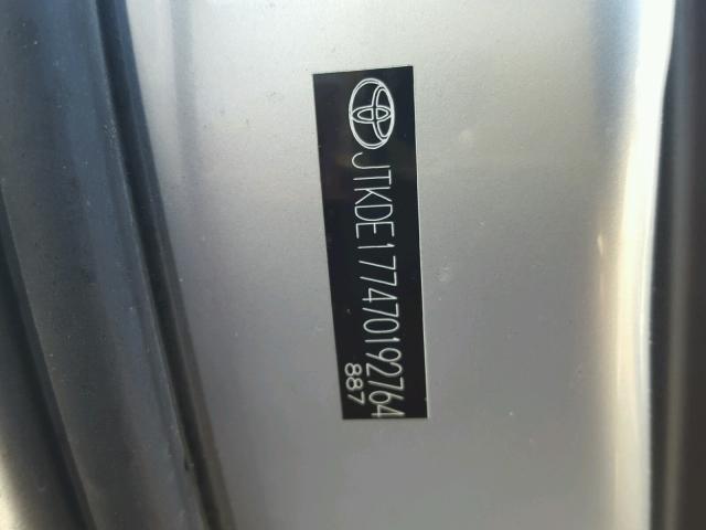 JTKDE177470192764 - 2007 TOYOTA SCION TC 银色 照片 10