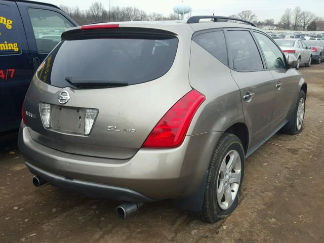 JN8AZ08W34W305910 - 2004 NISSAN MURANO SL GOLD photo 4