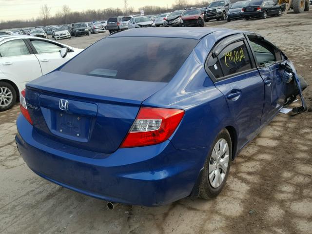 19XFB2F58CE018096 - 2012 HONDA CIVIC LX BLUE photo 4