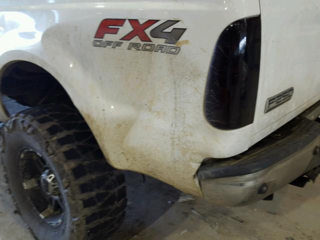 1FTSW21P55ED39801 - 2005 FORD F250 SUPER WHITE photo 9