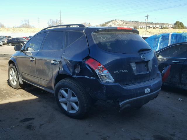 JN8AZ08WX5W401552 - 2005 NISSAN MURANO SL BLUE photo 3