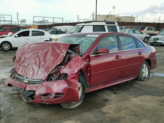 2G1WT57K691305258 - 2009 CHEVROLET IMPALA 1LT BURGUNDY photo 2