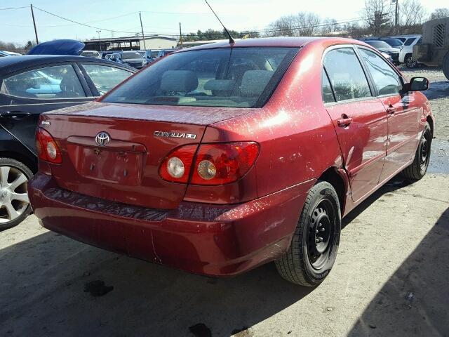 2T1BR32E08C873743 - 2008 TOYOTA COROLLA CE RED photo 4