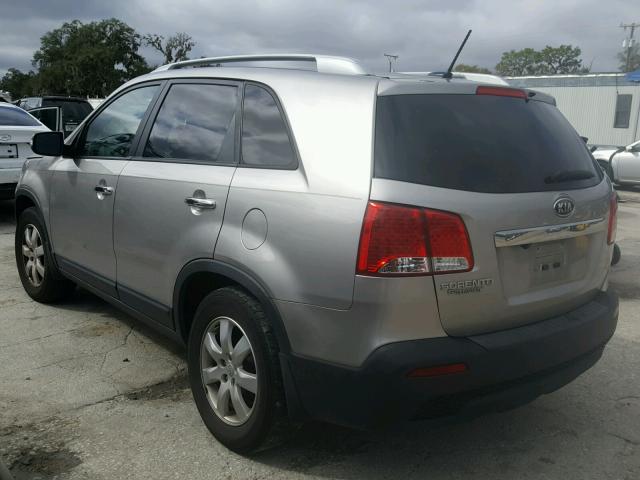 5XYKT3A63DG380097 - 2013 KIA SORENTO LX SILVER photo 3