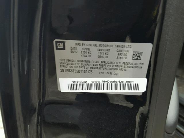 2G1WC5E35D1129176 - 2013 CHEVROLET IMPALA LTZ BLACK photo 10