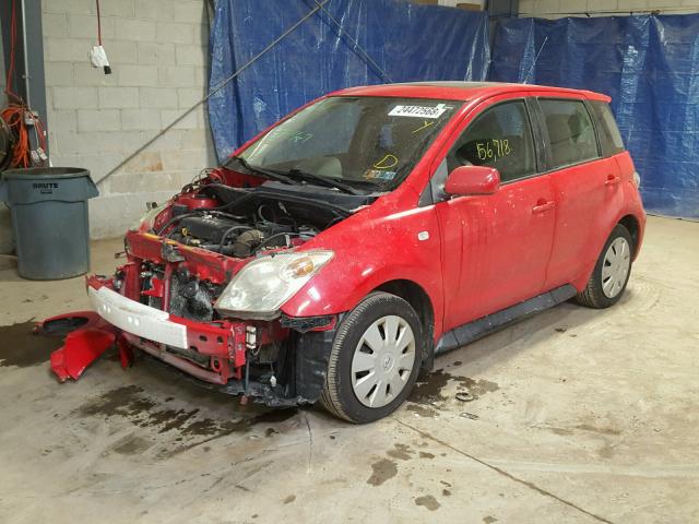 JTKKT624950098335 - 2005 TOYOTA SCION XA RED photo 2