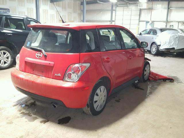 JTKKT624950098335 - 2005 TOYOTA SCION XA RED photo 4