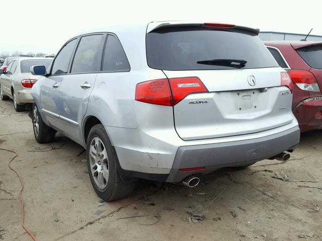 2HNYD284X8H504986 - 2008 ACURA MDX TECHNO SILVER photo 3