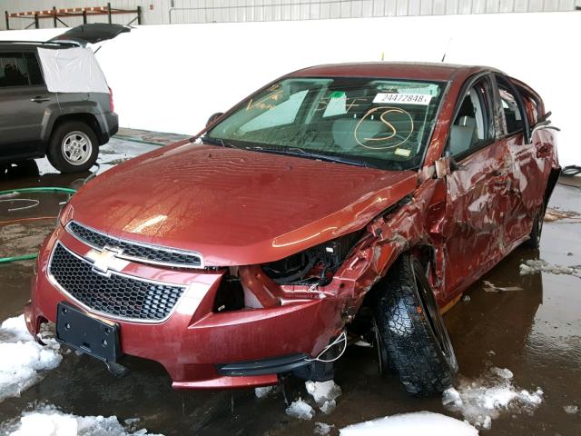 1G1PD5SH5C7374823 - 2012 CHEVROLET CRUZE LS ORANGE photo 2