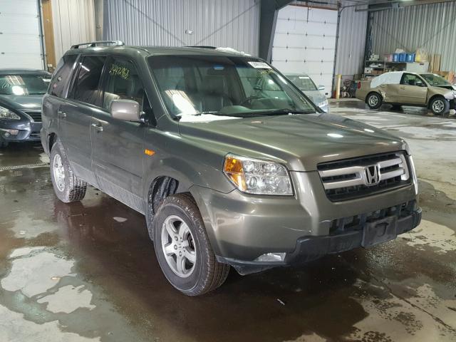 2HKYF18737H518142 - 2007 HONDA PILOT EXL GREEN photo 1